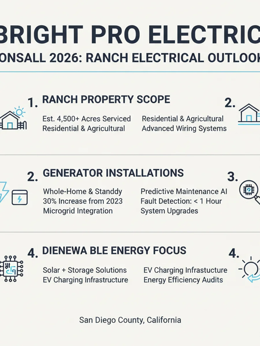 A licensed electrician connects a standby generator to an automatic transfer switch at a Bonsall ranch home in San Diego County.