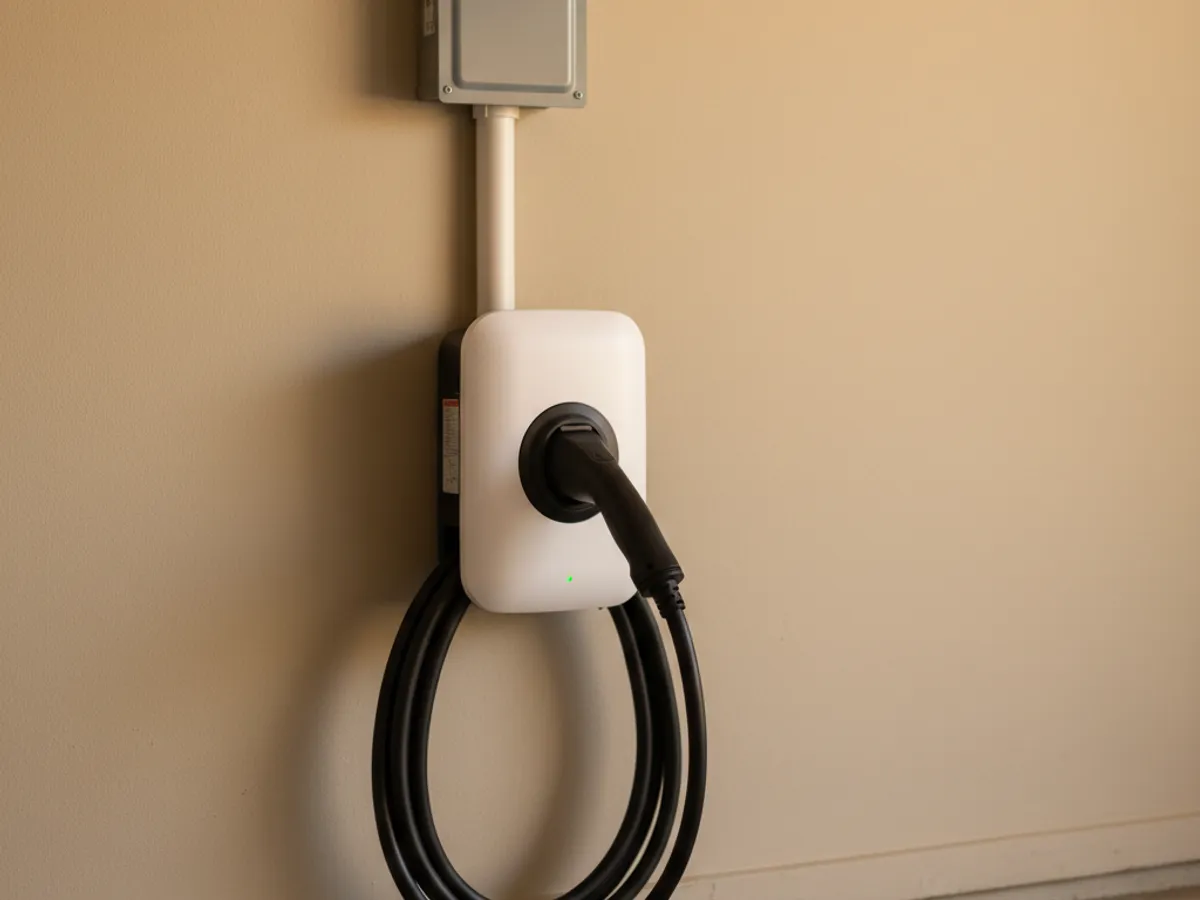 EV Chargers detail work by a licensed electrician in Crest, CA